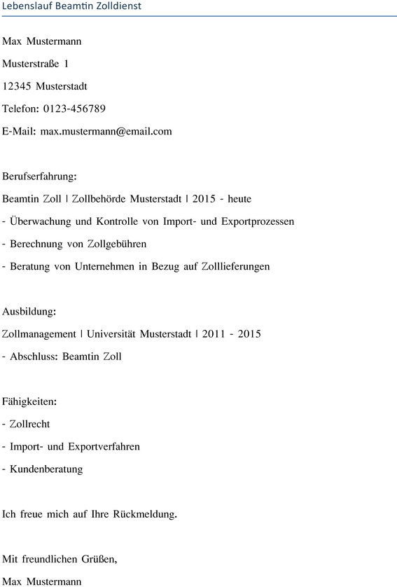 lebenslauf-beamtin-zollwesen