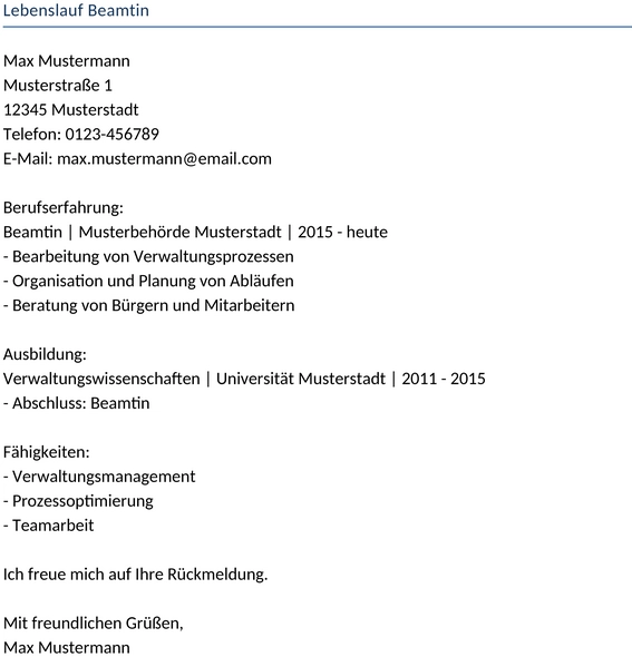 lebenslauf-beamtin