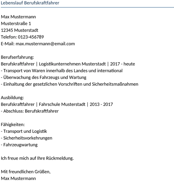 lebenslauf-berufskraftfahrer