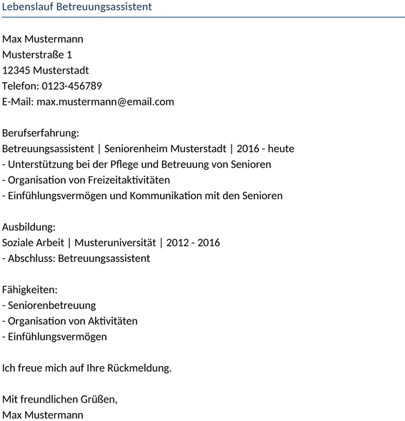 lebenslauf-betreuungsassistent