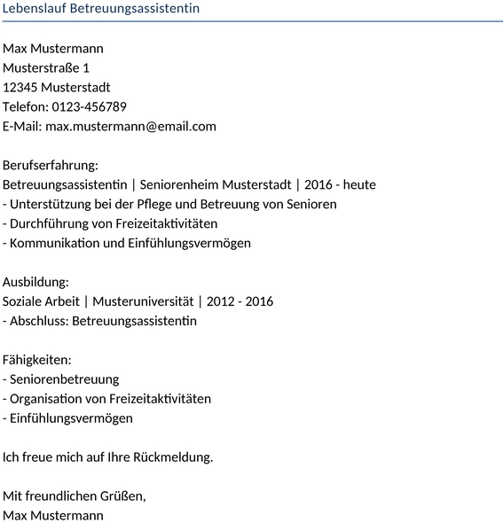 lebenslauf-betreuungsassistentin