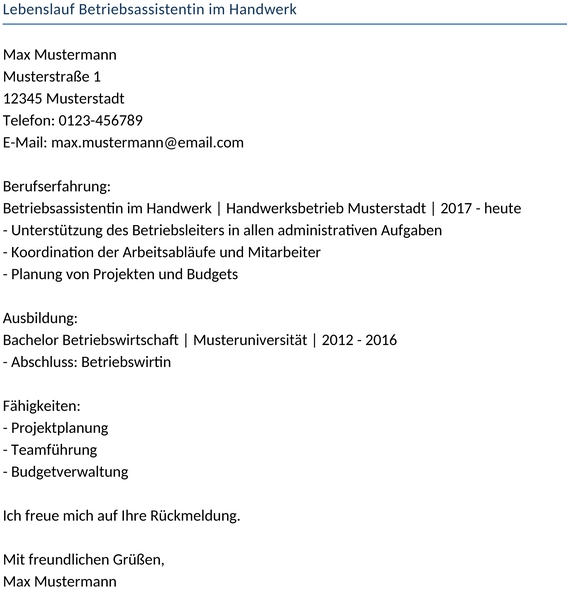 lebenslauf-betriebsassistentin-handwerk