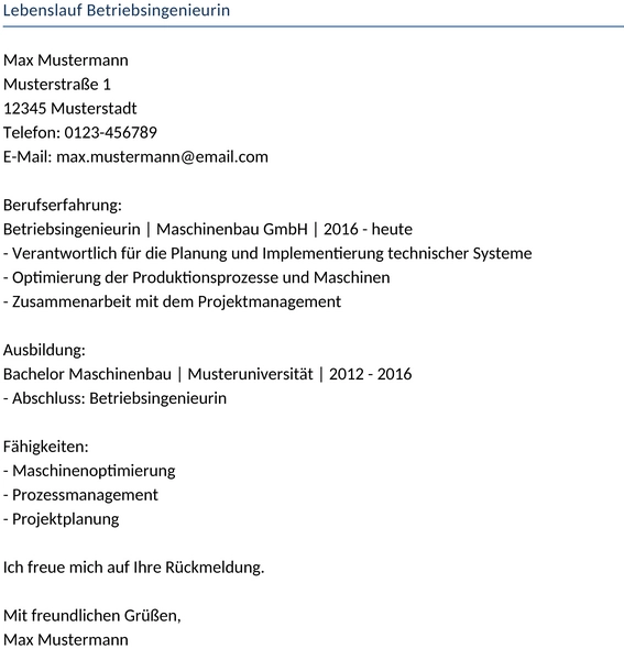 lebenslauf-betriebsingenieurin