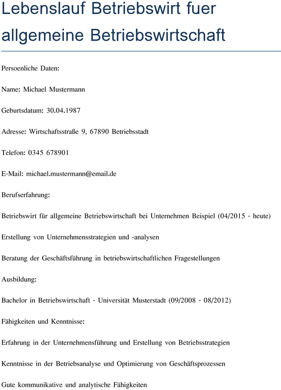 lebenslauf-betriebswirt-fuer-allgemeine-betriebswirtschaft