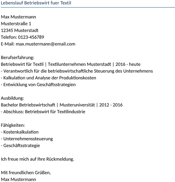 lebenslauf-betriebswirt-fuer-textil