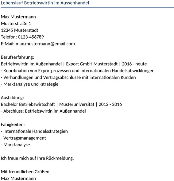 lebenslauf-betriebswirtin-aussenhandel