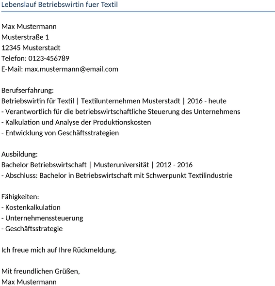 lebenslauf-betriebswirtin-textil