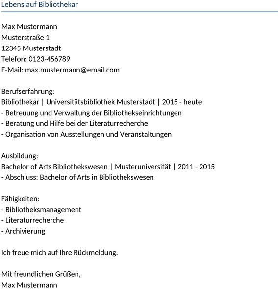 lebenslauf-bibliothekar