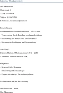 lebenslauf-bilanzbuchhalterin