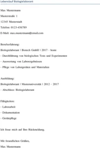 lebenslauf-biologielaborant-muster-vorlage