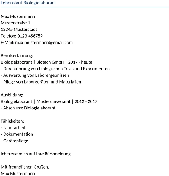 lebenslauf-biologielaborant