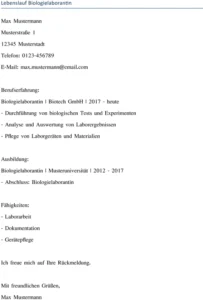 lebenslauf-biologielaborantin-erstellen
