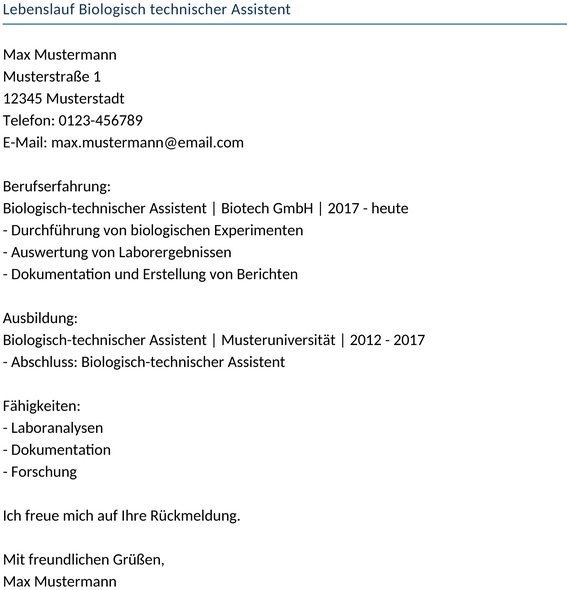 lebenslauf-biologisch-technischer-assistent