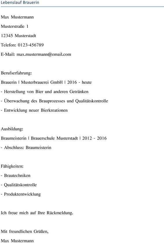 lebenslauf-brauerin-muster-vorlage