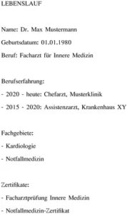lebenslauf-fuer-aerzte-im-bereich-innere-medizin