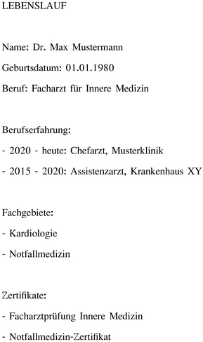 lebenslauf-fuer-aerzte-im-bereich-innere-medizin