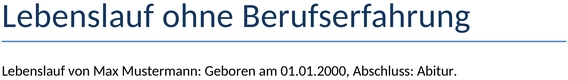 lebenslauf-ohne-berufserfahrung