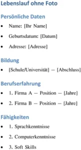 lebenslauf-ohne-foto-gestalten