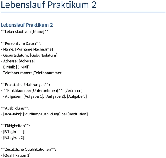 lebenslauf-praktikum-vorlage