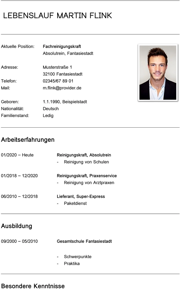 lebenslauf-reinigungskraft-vorlage
