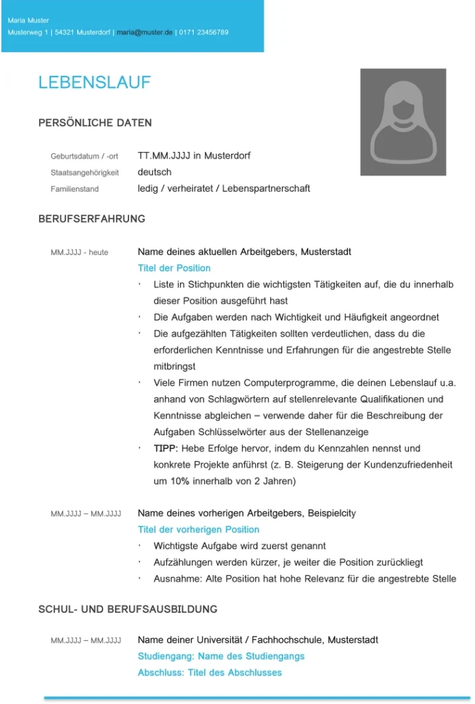 lebenslauf-vorlage-fuer-berufserfahrene