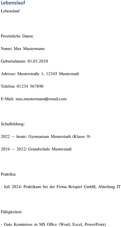 lebenslauf-vorlage-fuer-schueler-mit-praktikum-und-hobbys