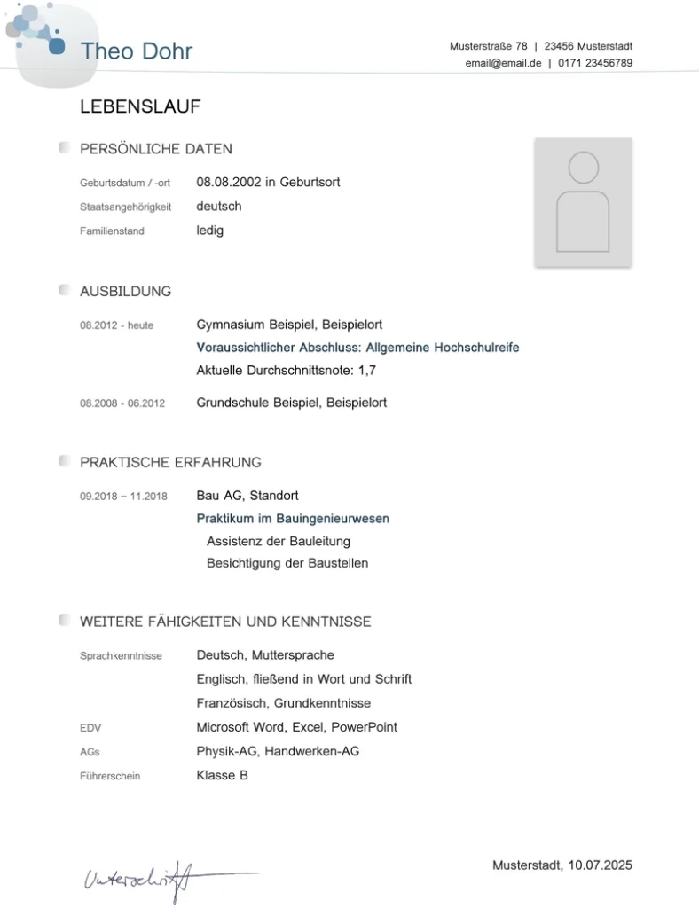 lebenslauf-vorlage-fuer-schule-und-studium