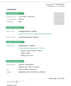 lebenslauf-vorlage-schuelerpraktikum