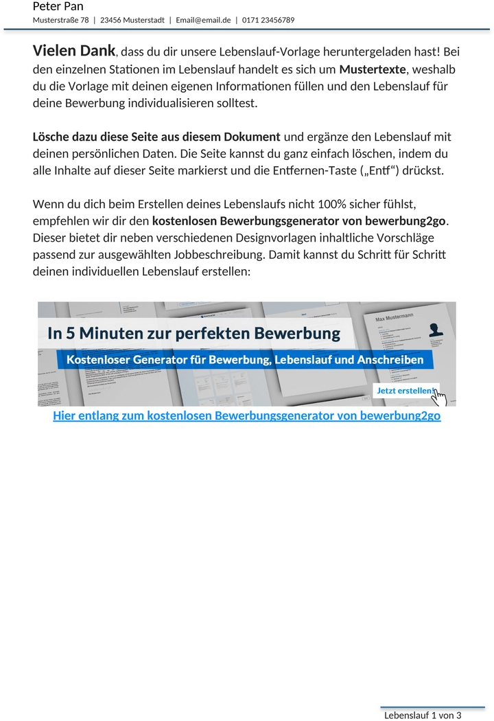 lebenslaufvorlage-arbeitssuchend