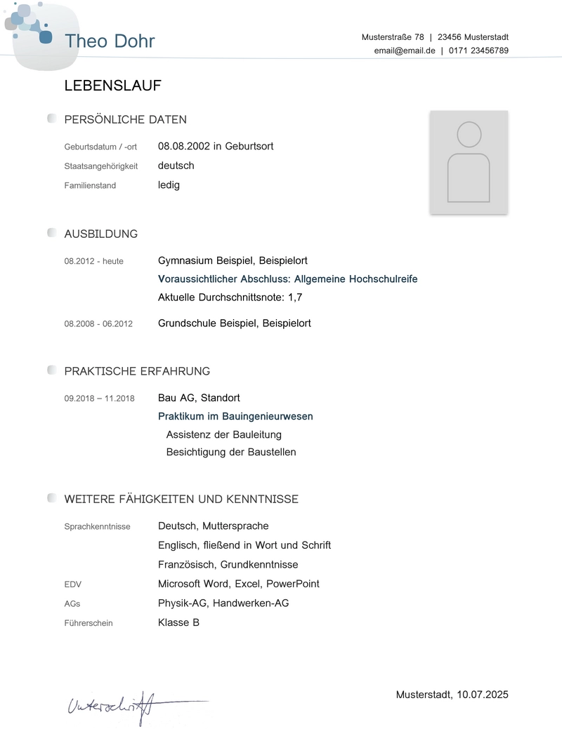 lebenslaufvorlage-fuer-schule-und-studium