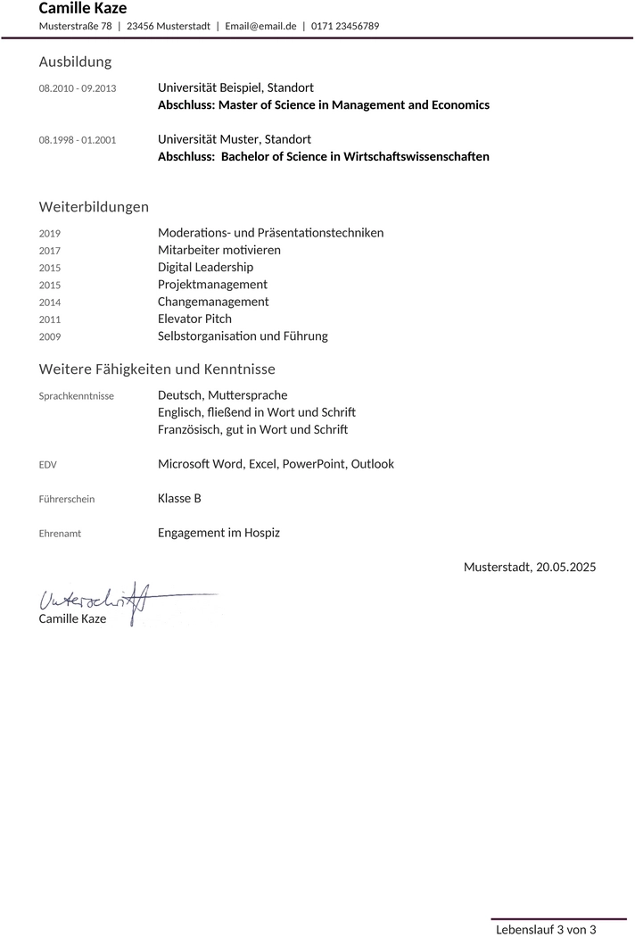lebenslaufvorlage-management