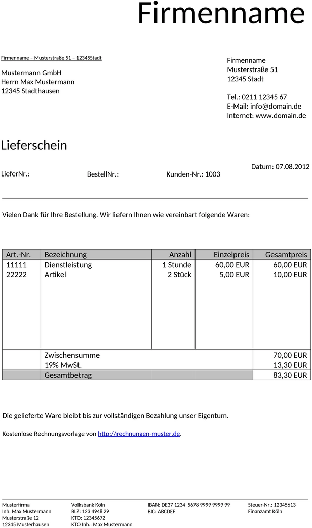 lieferschein-vorlage