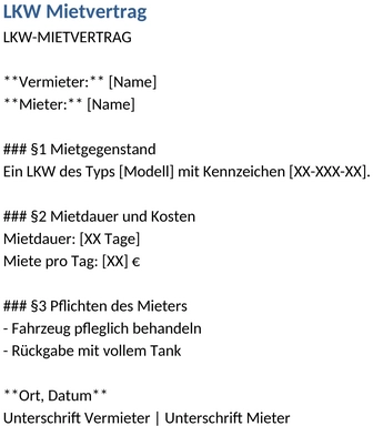 lkw-mietvertrag