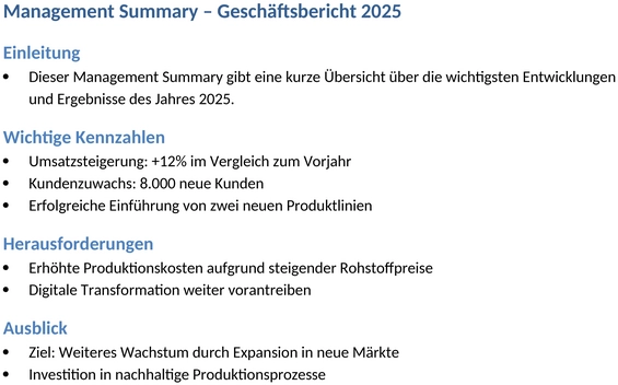 management-zusammenfassung