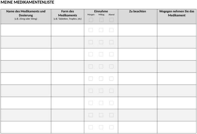 medikamentenliste-vorlage