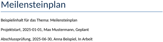 meilensteinplan-planung