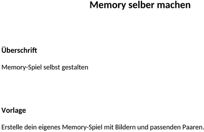 memory-selber-machen