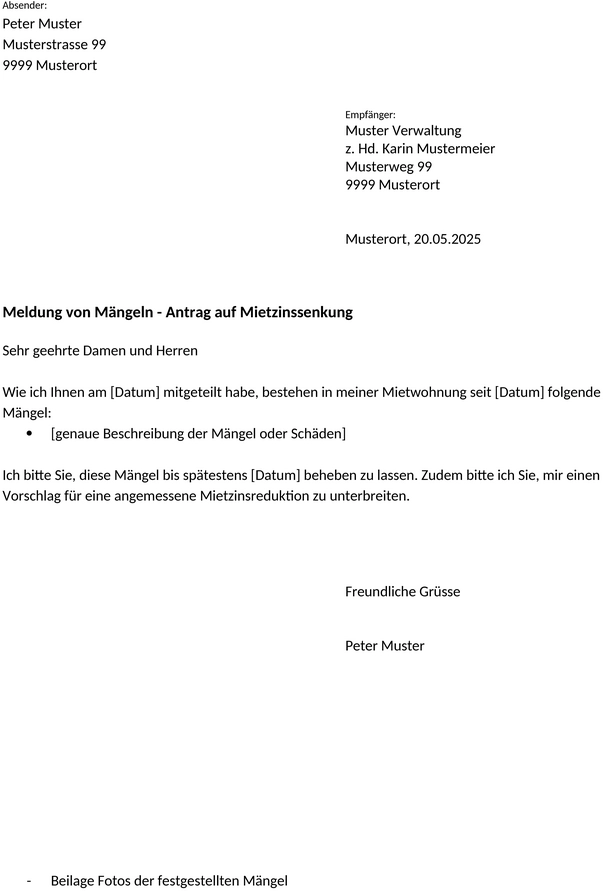 mietzinsreduktion-musterbrief-maengel-schaeden