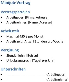 minijob-vertrag