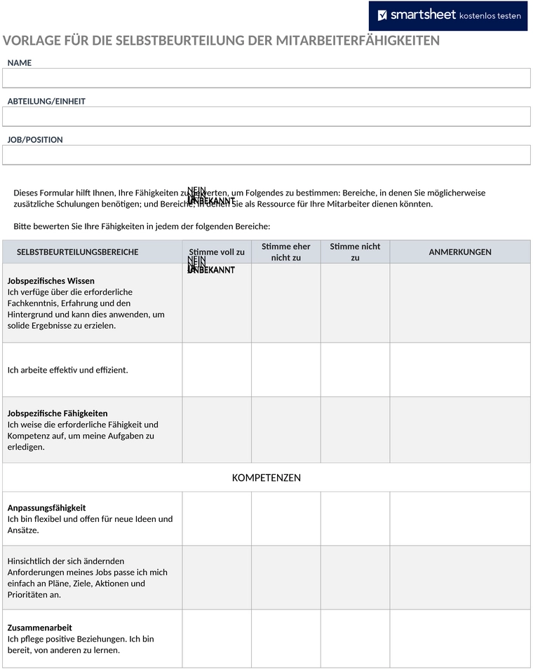 mitarbeiter-selbstbewertung-faehigkeiten-word