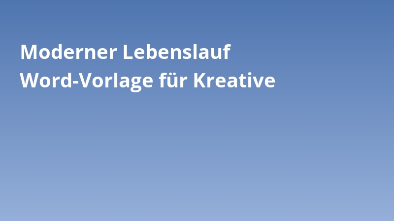 Moderner Lebenslauf Word-Vorlage für Kreative