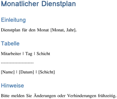 monatlicher-dienstplan-organisation-arbeitszeit-teamplanung