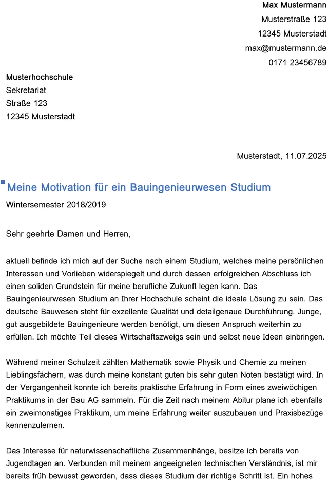 motivationsschreiben-bauingenieurwesen-studium