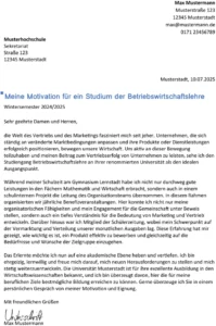 motivationsschreiben-betriebswirtschaftslehre-studium-vorlage
