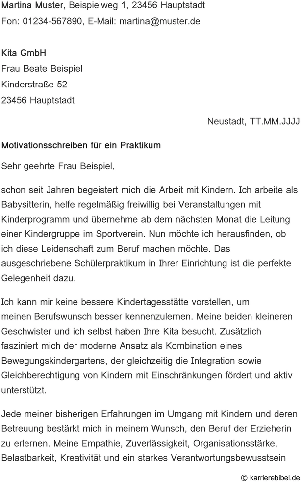 motivationsschreiben-praktikum-kinderbetreuung-vorlage