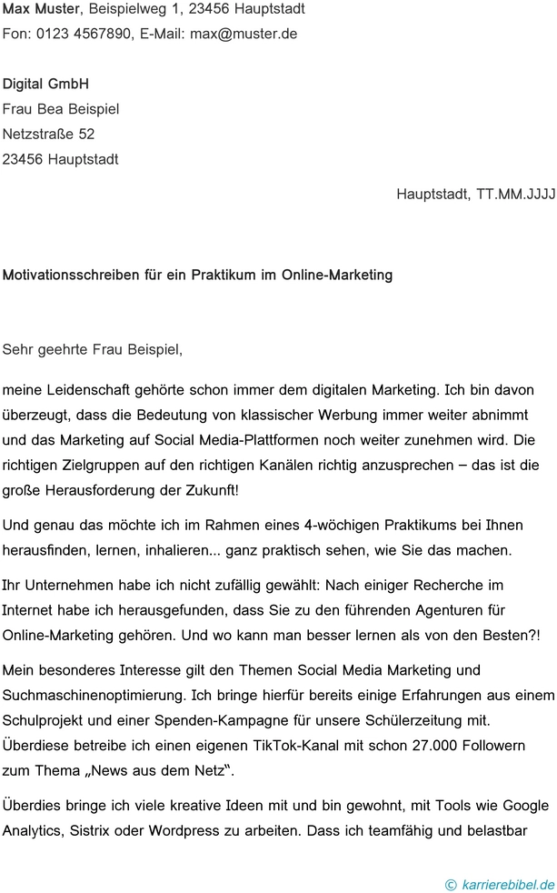 motivationsschreiben-praktikum-online-marketing-vorlage