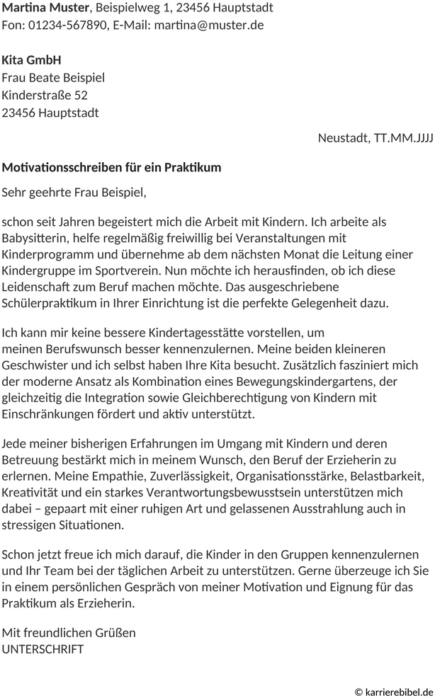 motivationsschreiben-praktikum-vorlage