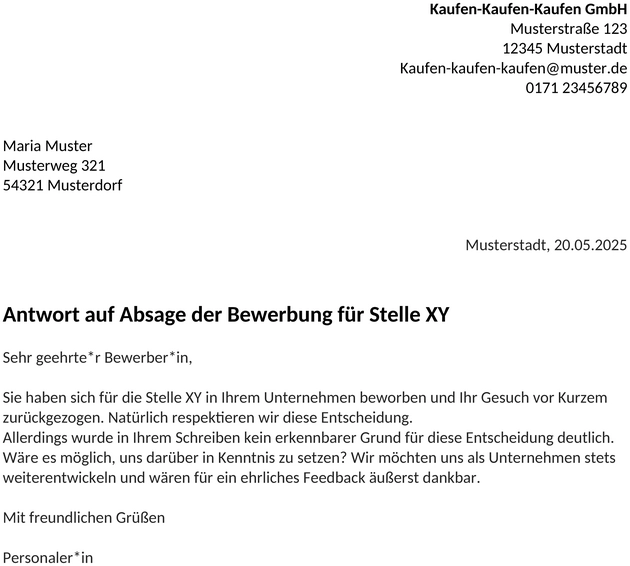 muster-antwort-absage-arbeitgeber