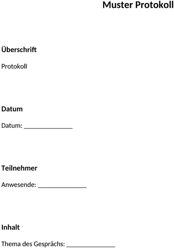 musterprotokoll
