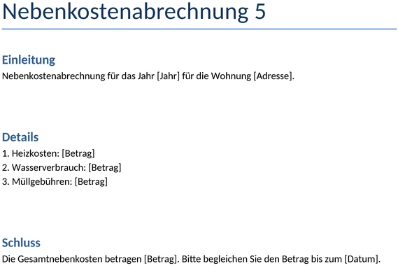 nebenkostenabrechnung-vorlage